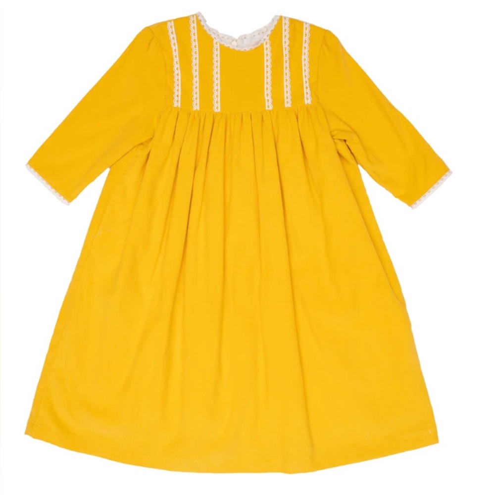 NWT Oaks Apparel Amanda Mustard Corduroy Dress